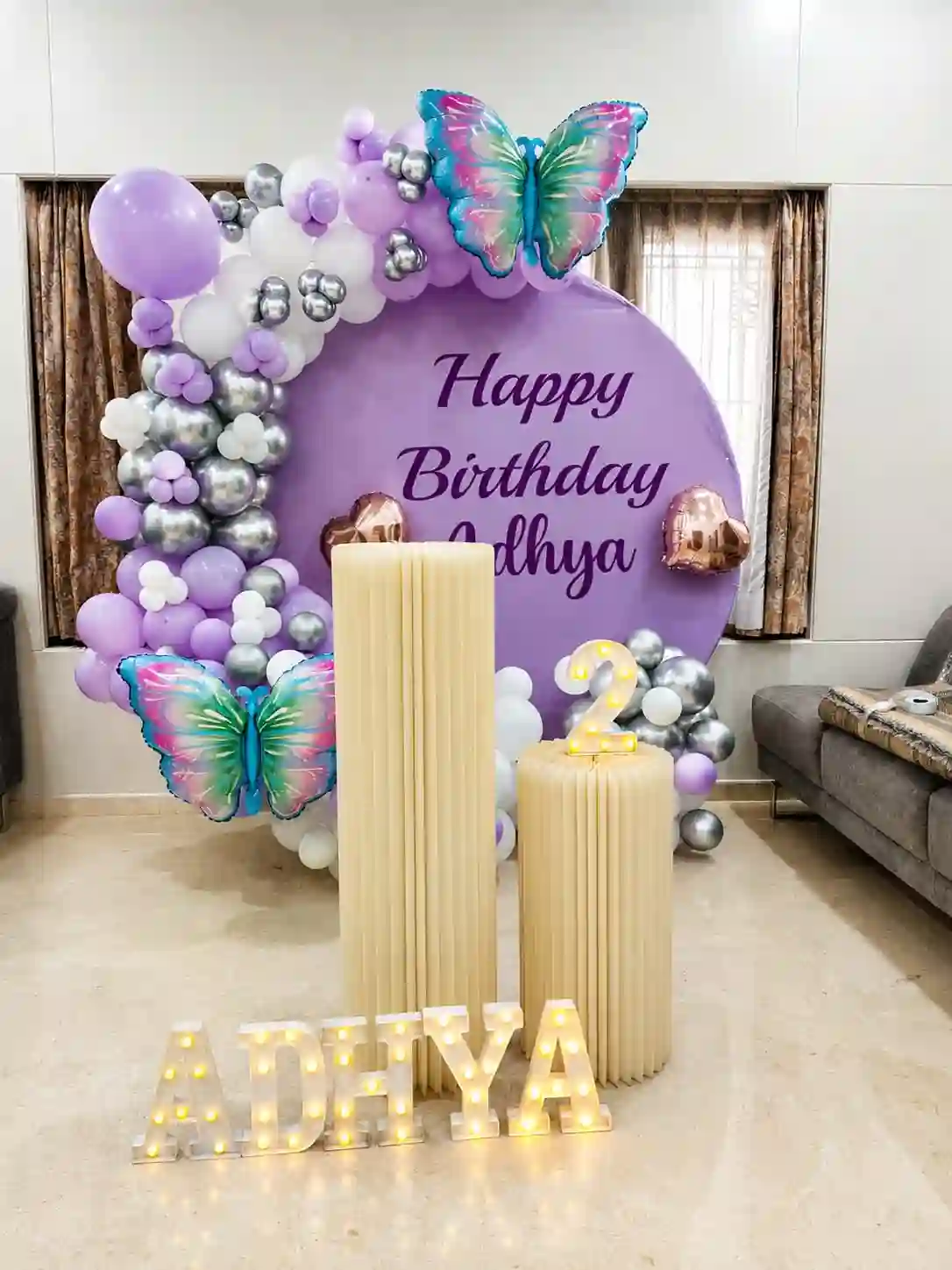 Butterfly Purple Theme Birthday Decoration